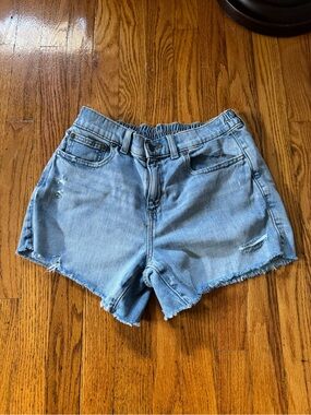 aerie Light Blue Distressed Denim Jean Shorts
